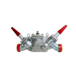 Danfoss frontview of ICF-65-3-43MB valve station and two SVA modules. SKU 027L6520.