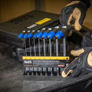 JTH68M Klein Tools Hex Key Set, Metric, Journeyman&trade; T-Handle, 6-Inch with Stand, 8-Piece