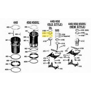 Diagram of Vilter Piston Kit, Cap Red. Unloading Oil with Ring-Snap & Pin.