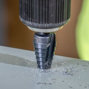 KTSB03 Klein Tools 9-Step Drill Bit, 3/8-Inch Hex, Double Straight Flute, 1/4-Inch to 3/4-Inch