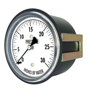 LP3-254-20X35 PIC Gauges Low Pressure Gauge, 2 1/2 Dial, 20Ozx35Wc, 1/4 Center Back Mount, Panel Mount U-Clamp, Chrome Case, Bra