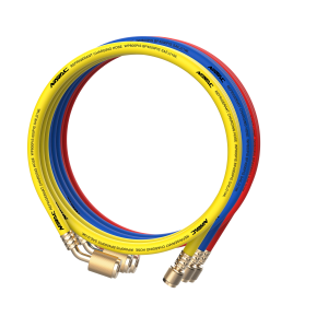 NH5SLL NAVAC Low Loss Refrigerant Hoses Set, 5'x3 (R, B, Y),  45&deg;, w/ A2L Adapter