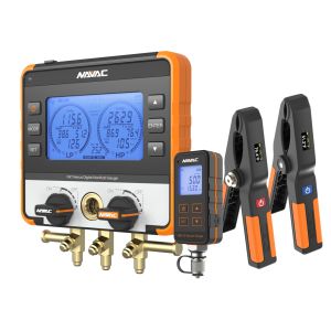 NAVAC NX1V Nexus Digital Manifold Gauge Kit w/ Micron Gauge, Bluetooth-Enabled