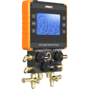 NX4V NAVAC NEXUS&trade; Digital Manifold Gauge Kit w/ Vacuum Gauge, 4-Valve, Bluetooth, A2L, myNAVAC&trade; App