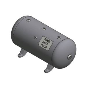 A10023 Samuel Horizontal Air Receiver | 12 Gallons | 200 PSI-Enamel-None-Blue | Kit w/ Drain - Gauge, SRV, Ball Valve, Drain