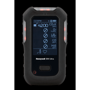Honeywell HU-X1W1H1M1A1-B-N Portable, BW Ultra with O2, LEL, H2S, CO and NH3 (100ppm) sensors, integral motorized pump, charger,