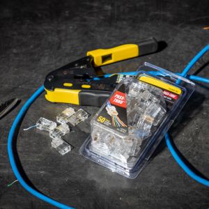 VDV826-703 Klein Tools Pass-Thru&trade; Modular Data Plug, RJ45-CAT6, 50-Pack
