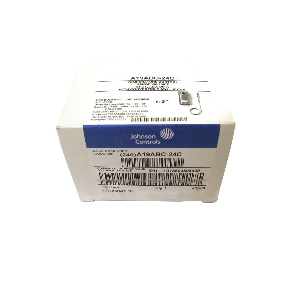Régulateur De Température Johnson Controls A19ABC-24C - 30A, SPDT, -30/100°F