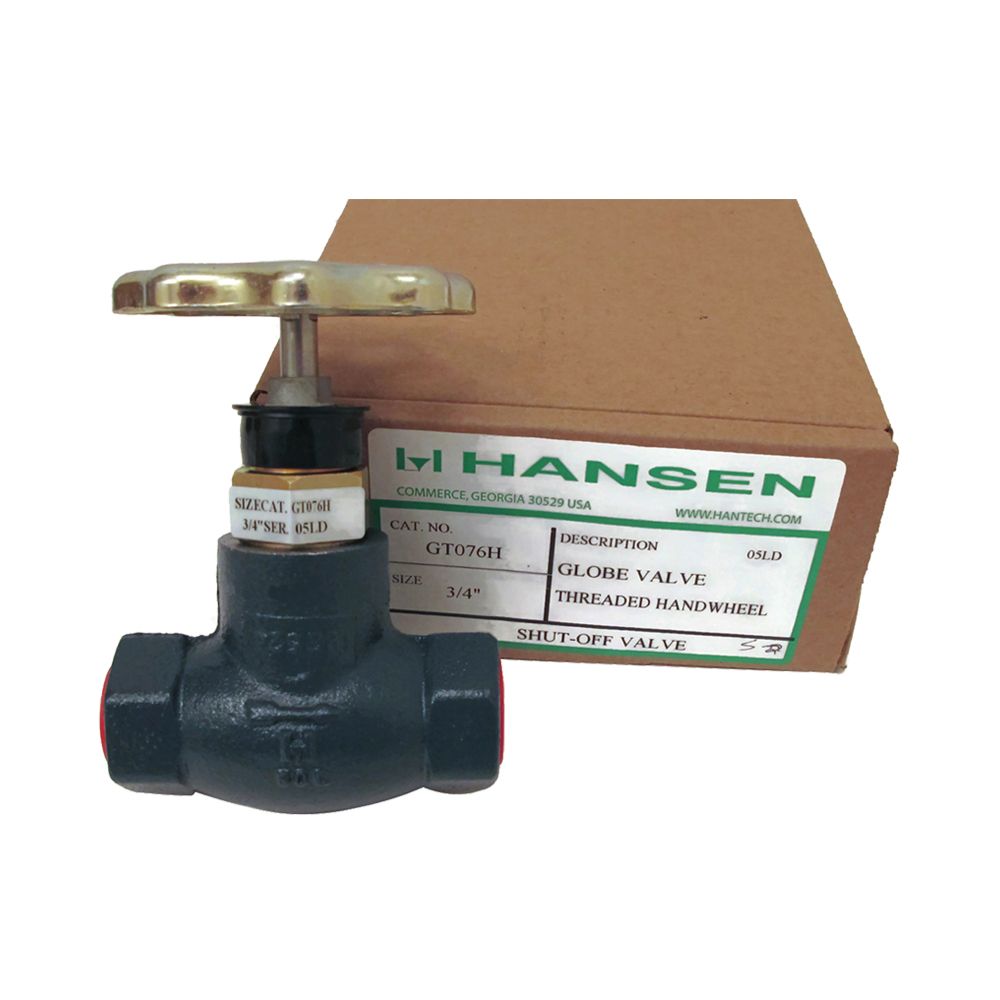 Hansen GT076H, 3/4 NH3 Shut-off Valve Globe, Threaded, Handwheel