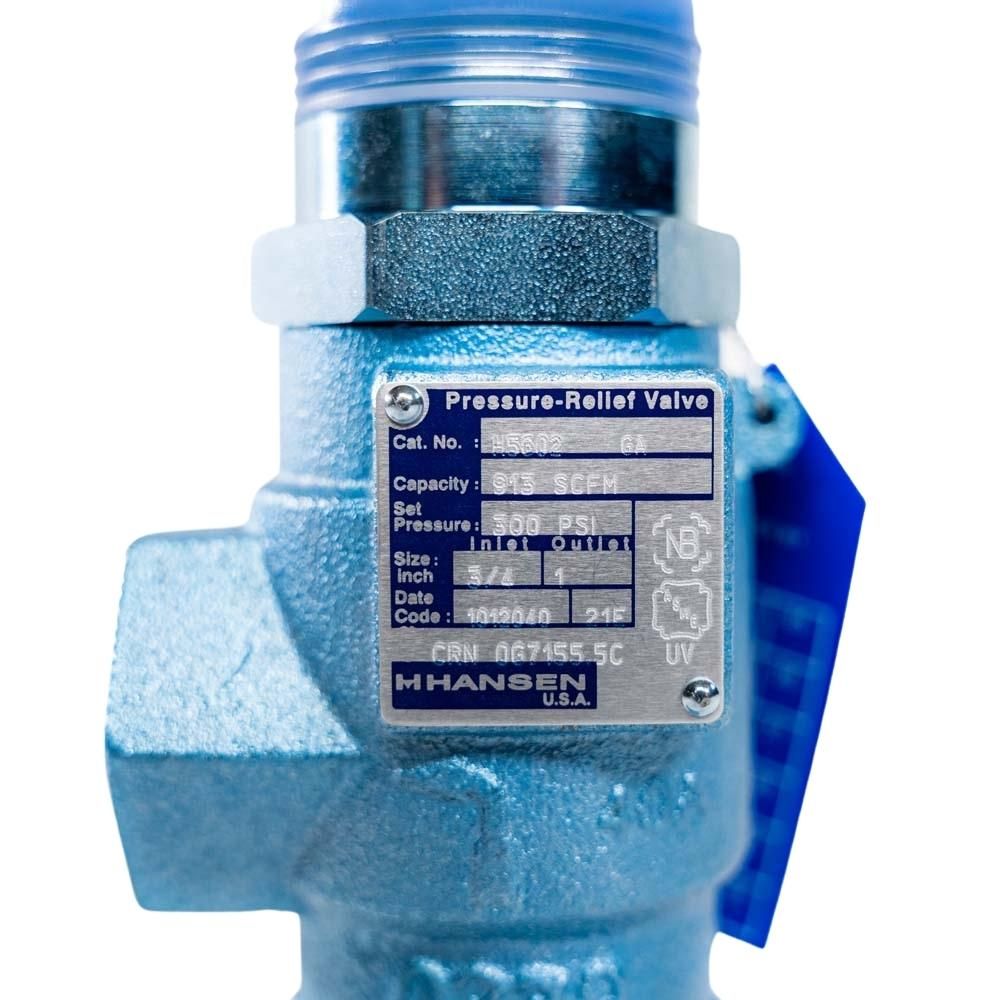 Hansen H5602/300-P NH3 Pressure Relief Valve 3/4 x 1, Set@300 PSIG