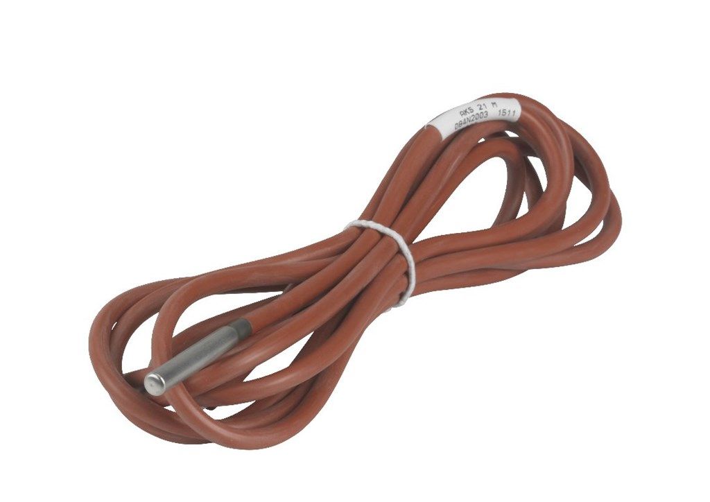 084N2003-OS Danfoss AKS 21M, PT 1000 surface/air temperature sensor (-94 to +356 degF, 8.2 ft cable)