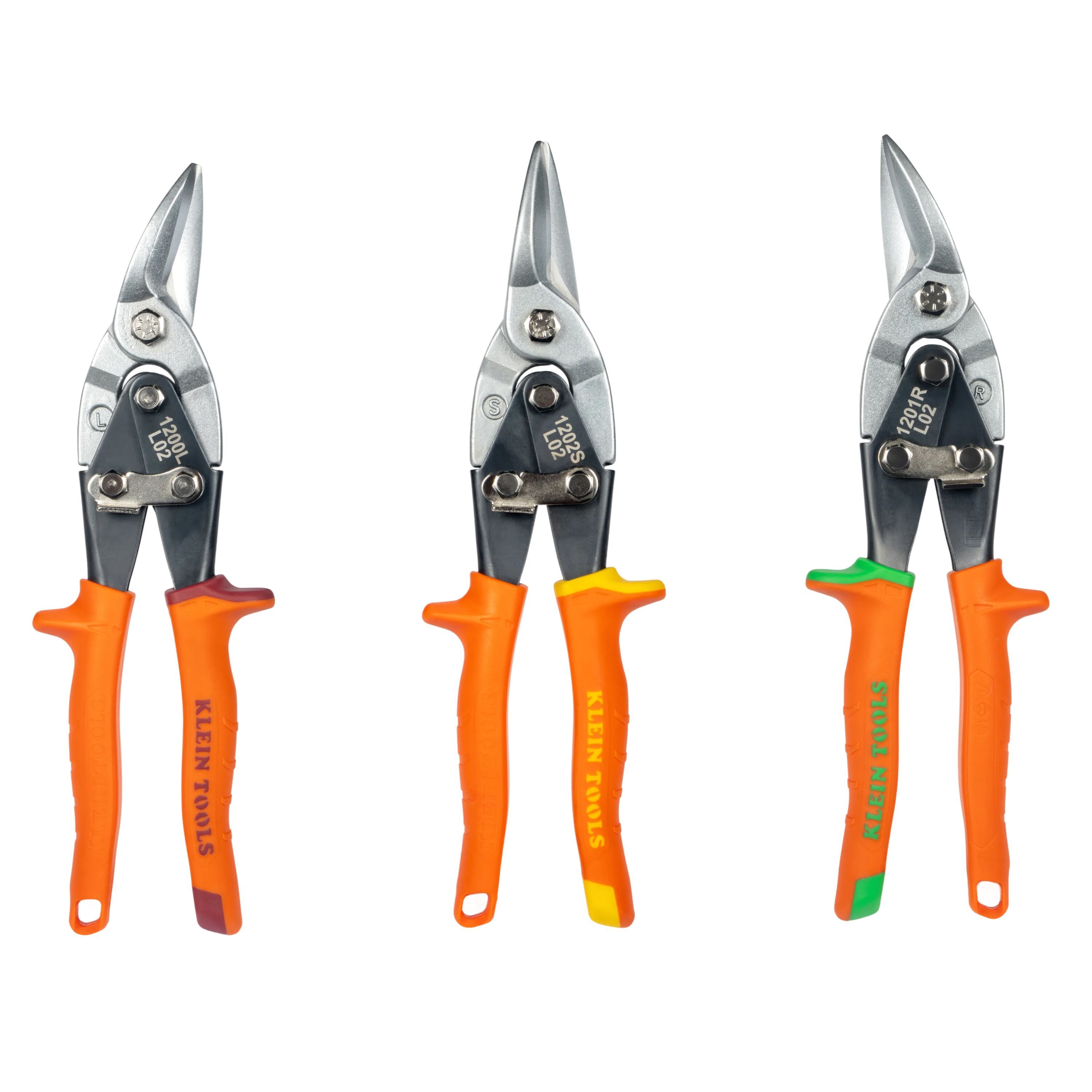 Klein Tools 120AVSKIT Aviation Snips, Forged Steel Blade, Left, Right, Straight, 3-Pack
