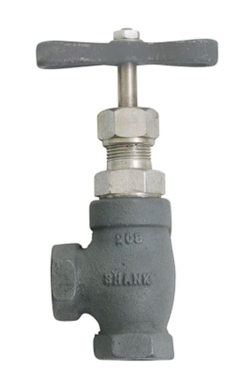 Cyrus Shank 207-E-SS Angle Expansion Valve - Stainless Steel Stem, 3/8", 3/8" Ductile Iron
