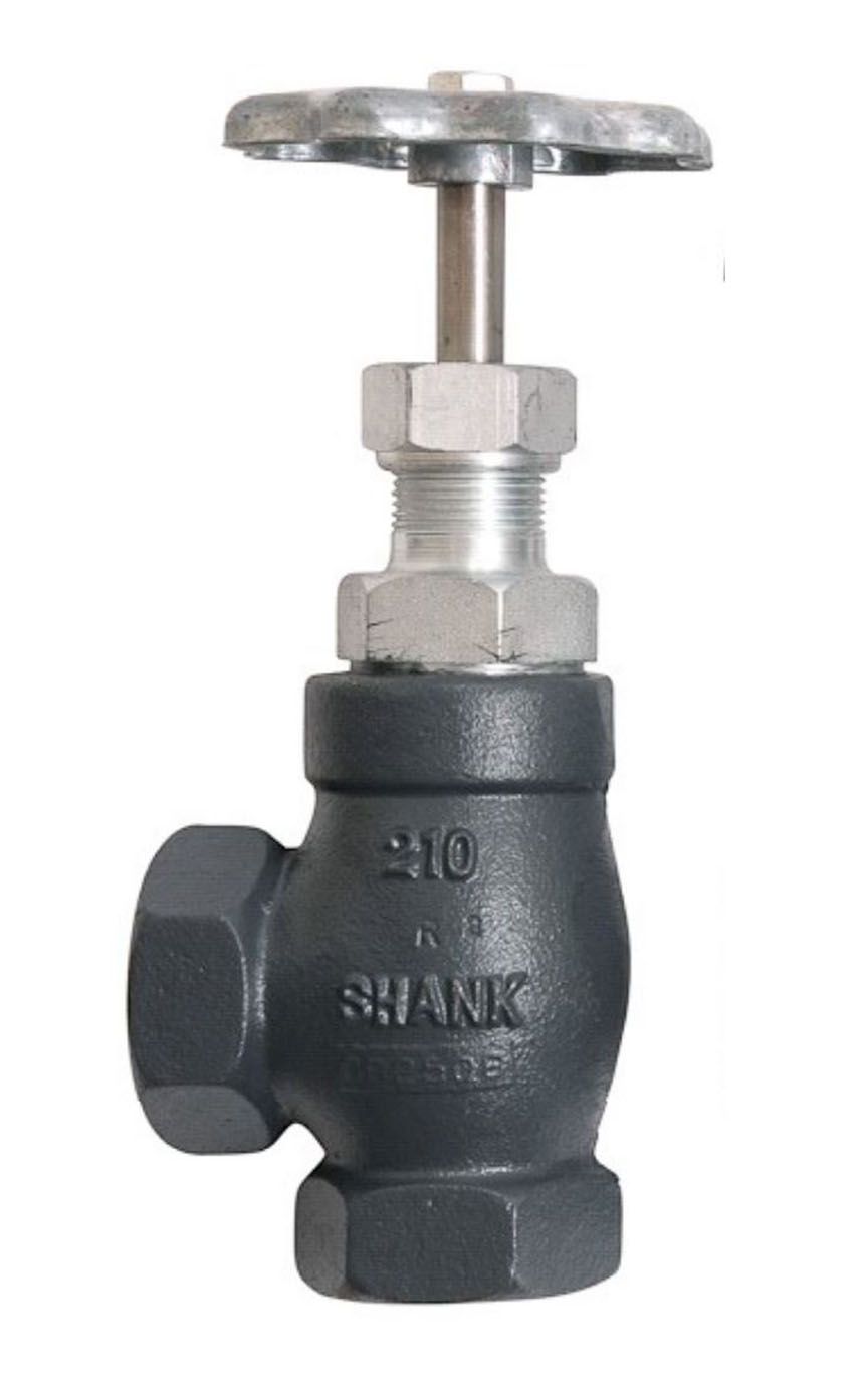 Cyrus Shank 207-SS Angle Shut-Off Valve - Stainless Steel Stem, 3/8", 3/8" Ductile Iron