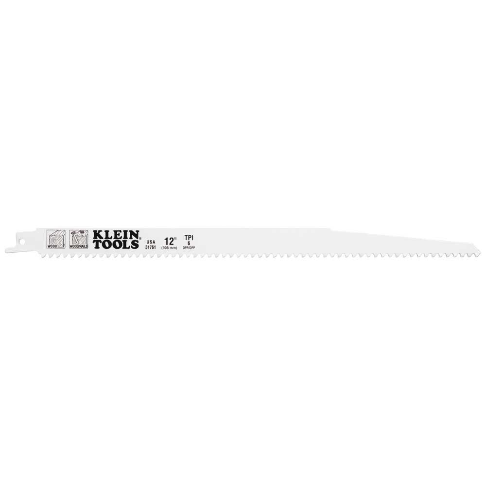 31761 Klein Tools Reciprocating Saw Blades, 6 TPI, 12-Inch, 5-Pack