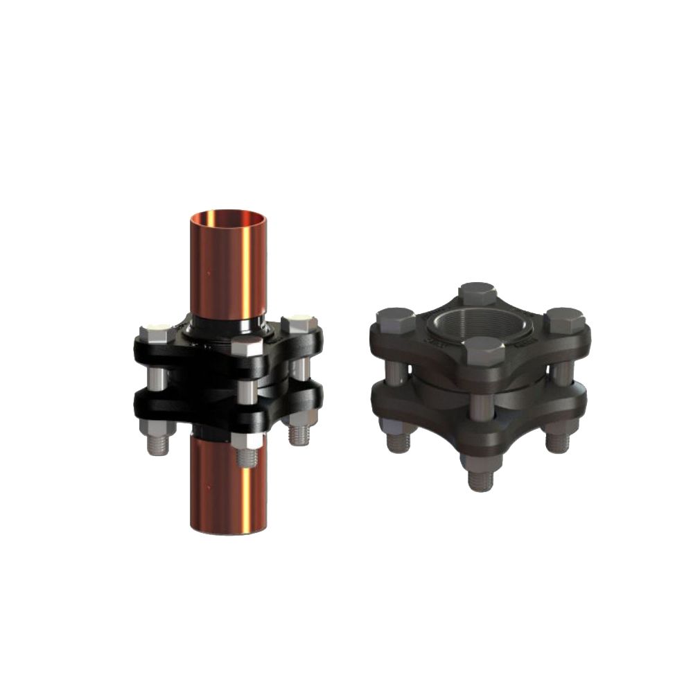 S2OD-3-1/8M Henry Flange Union, 3-1/8" ODS Male Flange, OD Solder Copper Connections - Sq. 4 Bolt Flange