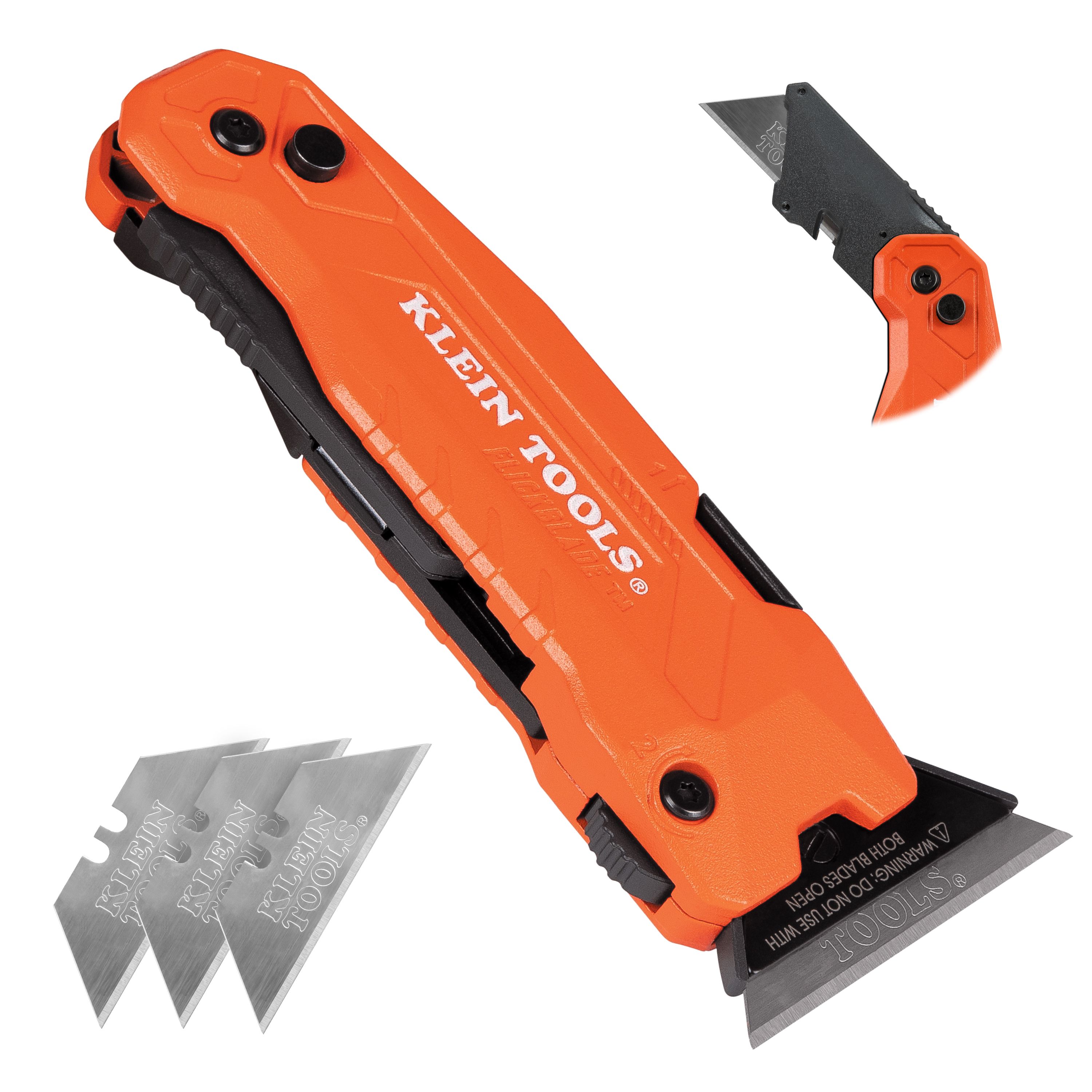 44306 Klein Tools FLICKBLADE™ 2-in-1 Utility Knife / Scraper with Blade Storage