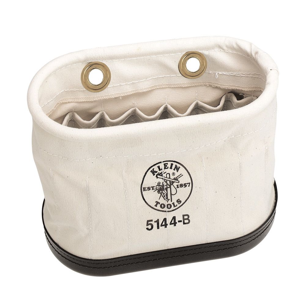 5144B Klein Tools Canvas Bucket, 15 Interior Pocket Aerial Oval Bucket