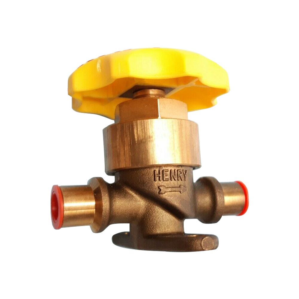 5163 Henry Packless Valve, Brass Globe Type Shut Off Golden Bantam 3/8" ODS