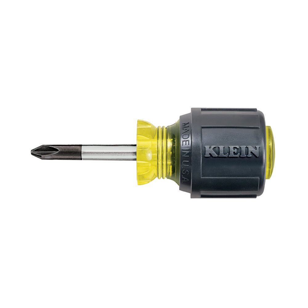603-1 Klein Tools Stubby Screwdriver, #2 Phillips, 1-1/2-Inch Round Shank