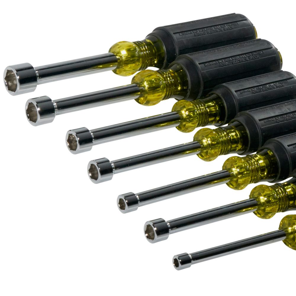 631 Klein Tools Nut Driver Set, 3-Inch Shafts, Cushion-Grip™, 7-Piece