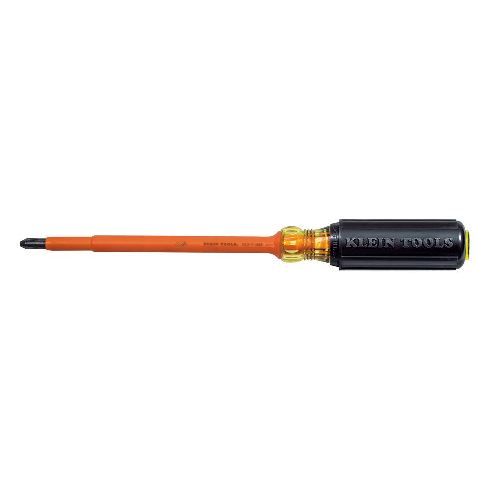 6337INS Klein Tools Insulated Screwdriver, #3 Phillips, 7-Inch Round Shank