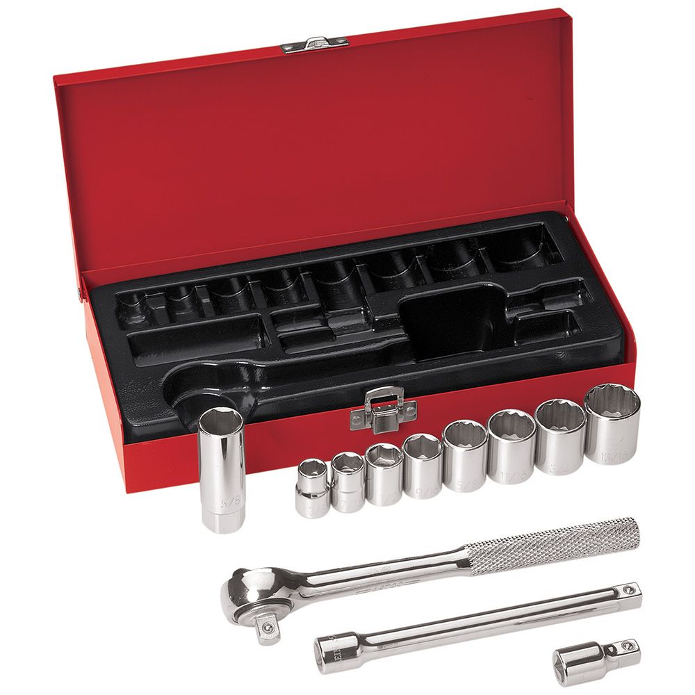65504 Klein Tools 3/8-Inch Drive Socket Wrench Set, 12-Piece