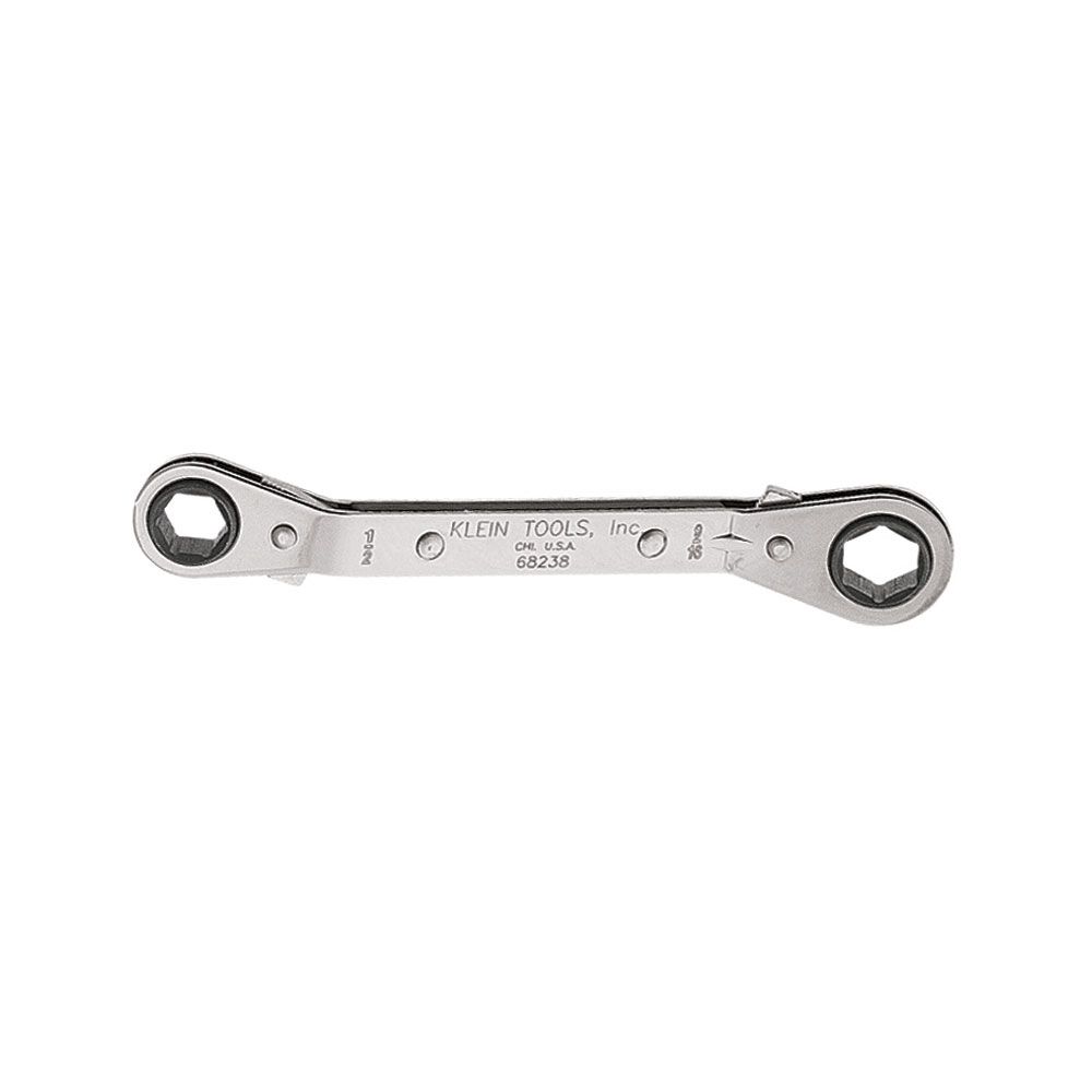 68238 Klein Tools Reversible Ratcheting Box Wrench, 1/2 x 9/16-Inch