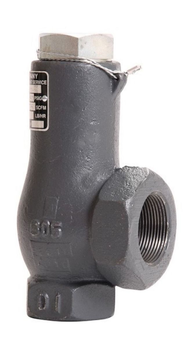 805 Cyrus Shank Safety Relief Valve, 1" x 1-1/4", Ductile Iron
