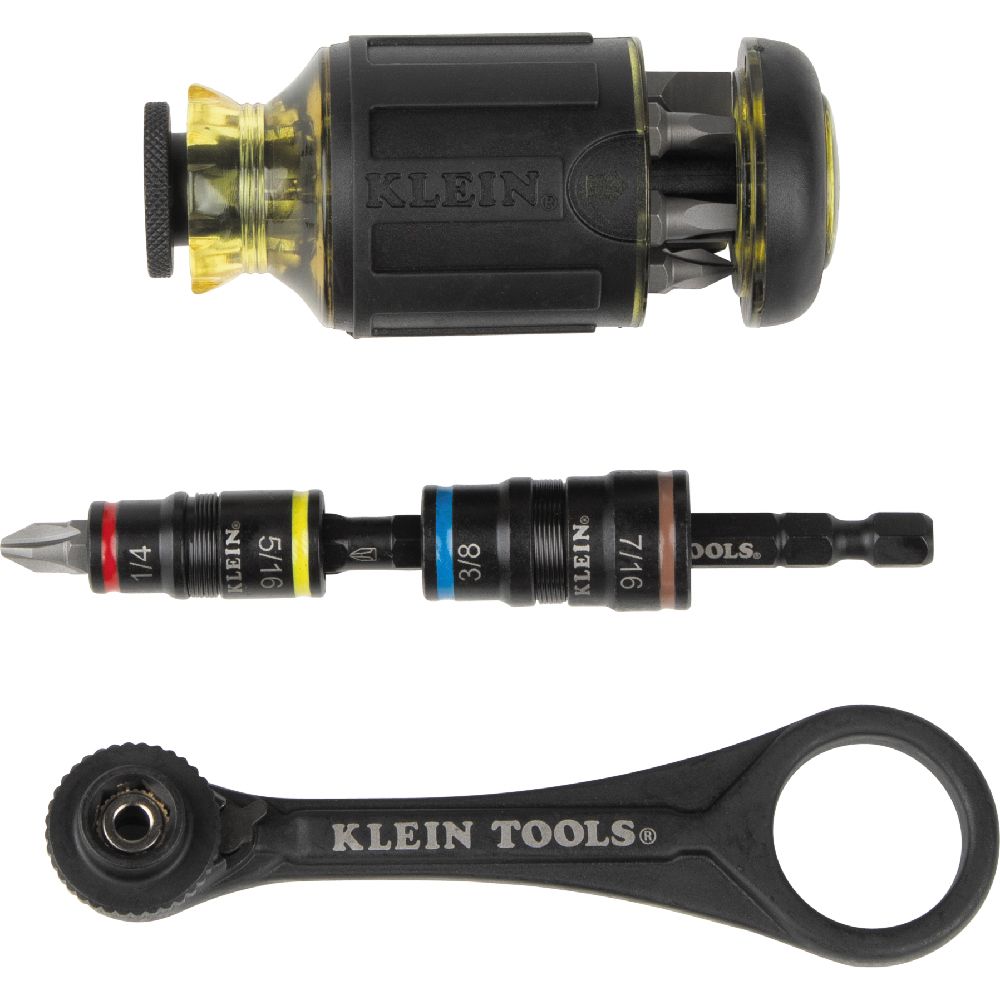 85515HD Klein Tools Flip Socket, Mini Ratchet and Multi-Bit Driver Set, 3-Piece