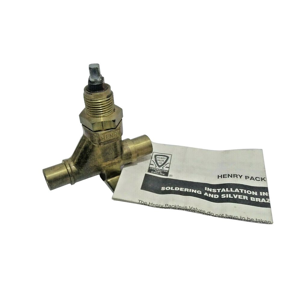 9264 Henry Packless Valve, Brass Seal Cap Globe Shut-Off 1/2" ODS