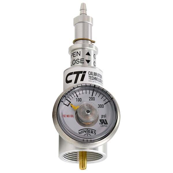 CK-REG-17L-ST CTI Regulator for 17L calibration gas bottle, Fixed 0.3 LPM flowrate, Integral 600psi pressure gauge
