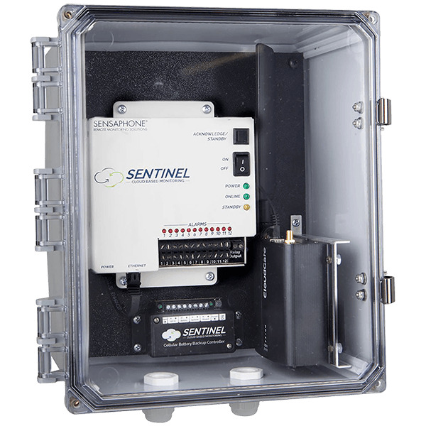 AD-SENTINEL-PRO CTI Sentinel Pro Ethernet autodialer with text and email. NEMA 4X enclosure, battery backup.
