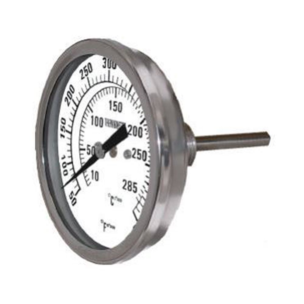 B3B4-AA PIC Gauges Bimetal Thermometer, 3 Dial, -40/120' F&C, 4Stem, 1/2 Npt Stainless Steel Back Connected