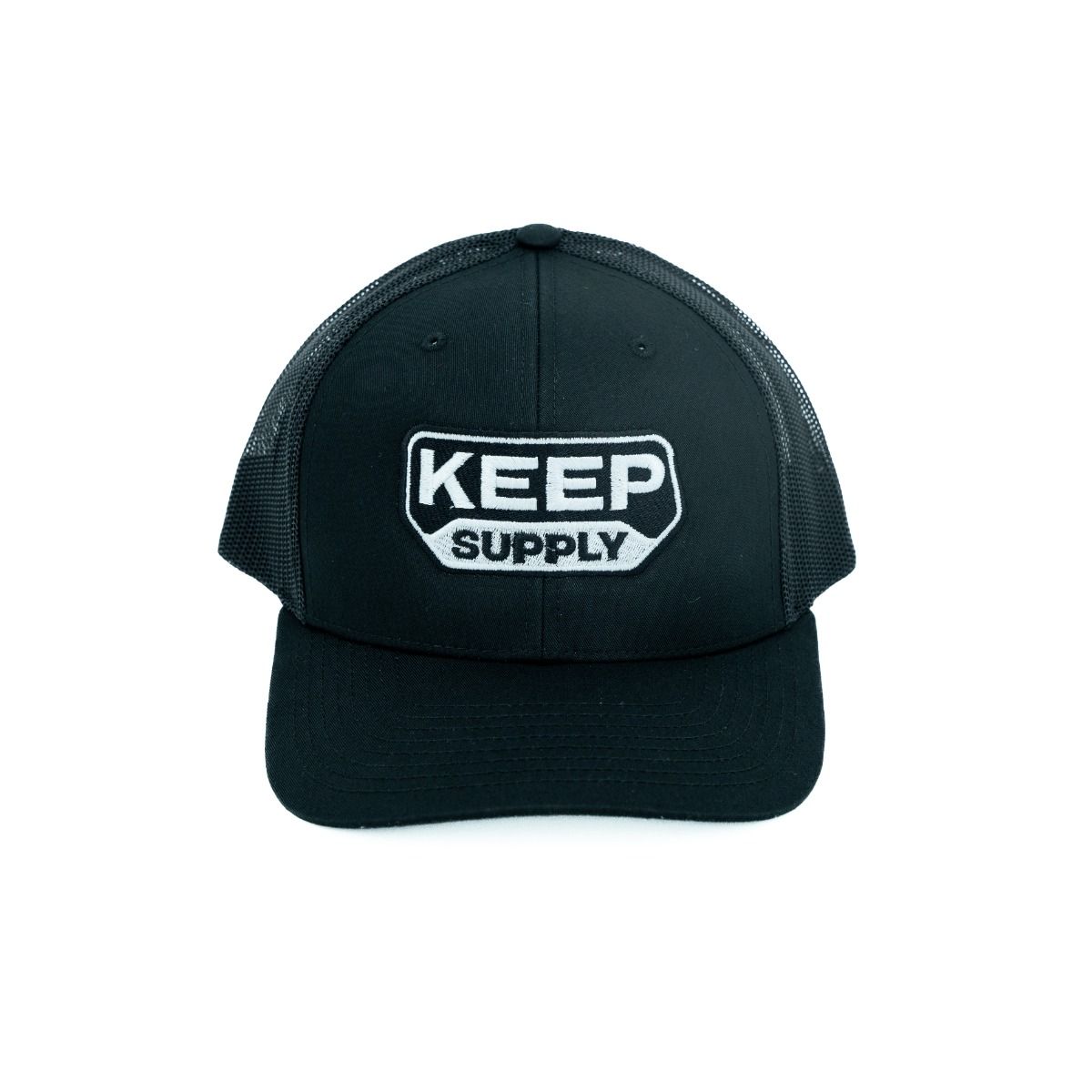 Snapback Trucker Hat - Black with Logo