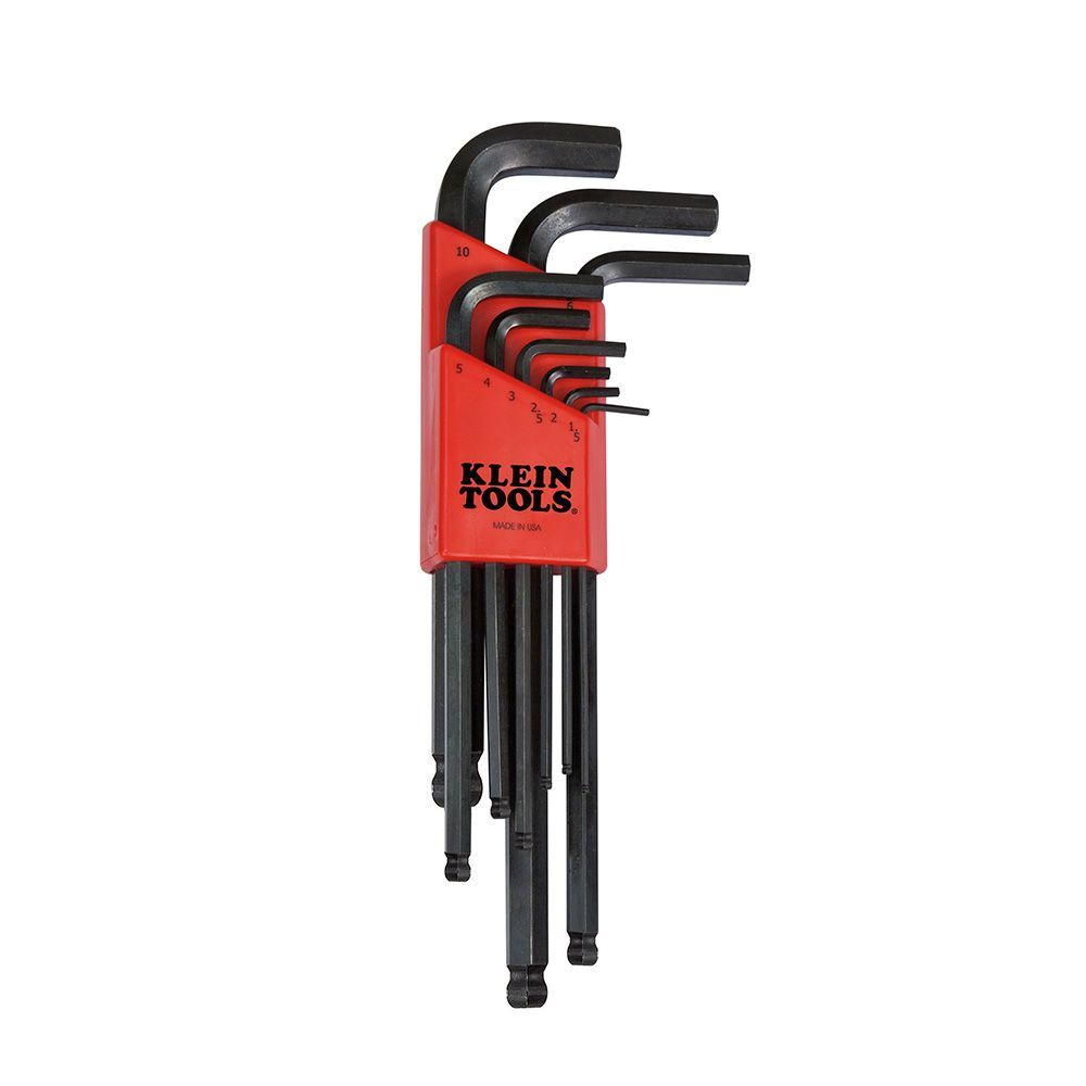 BLMK10, KLEIN, Hex-Key Set 9-PC, L-Style Ball-End METRIC