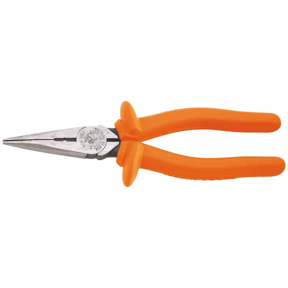 D203-8N-INS Klein Tools Insulated Long Nose Pliers, Side-Cutting/Stripping