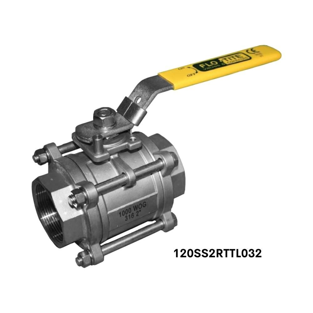 120-SS-2-RTT-L-032 Flo-Tite 1-1/4 Stainless Steel Economy Ball Valves, EconoChem 120