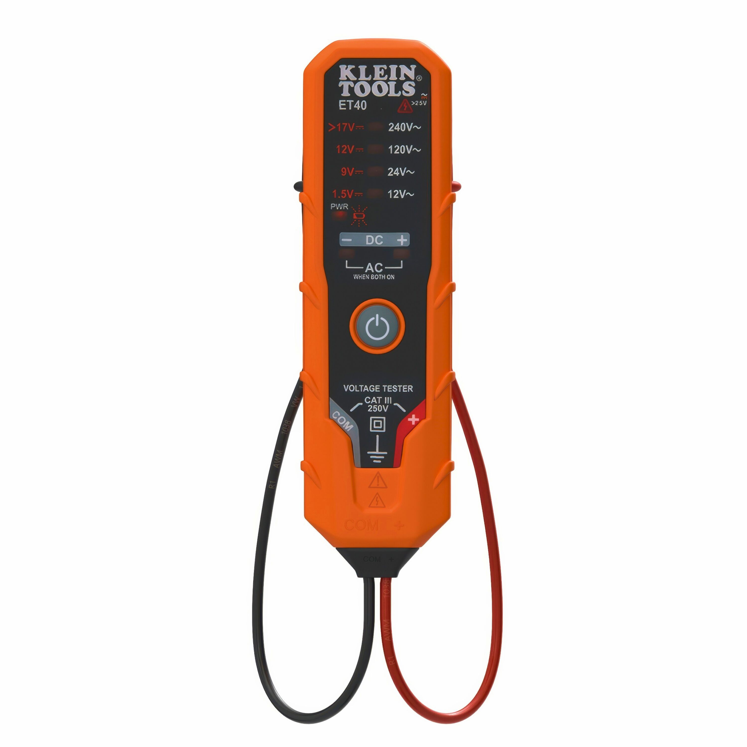 ET40 Klein Tools Digital AC/DC Voltage Tester 12 to 240V AC, 1.5 to 24V DC