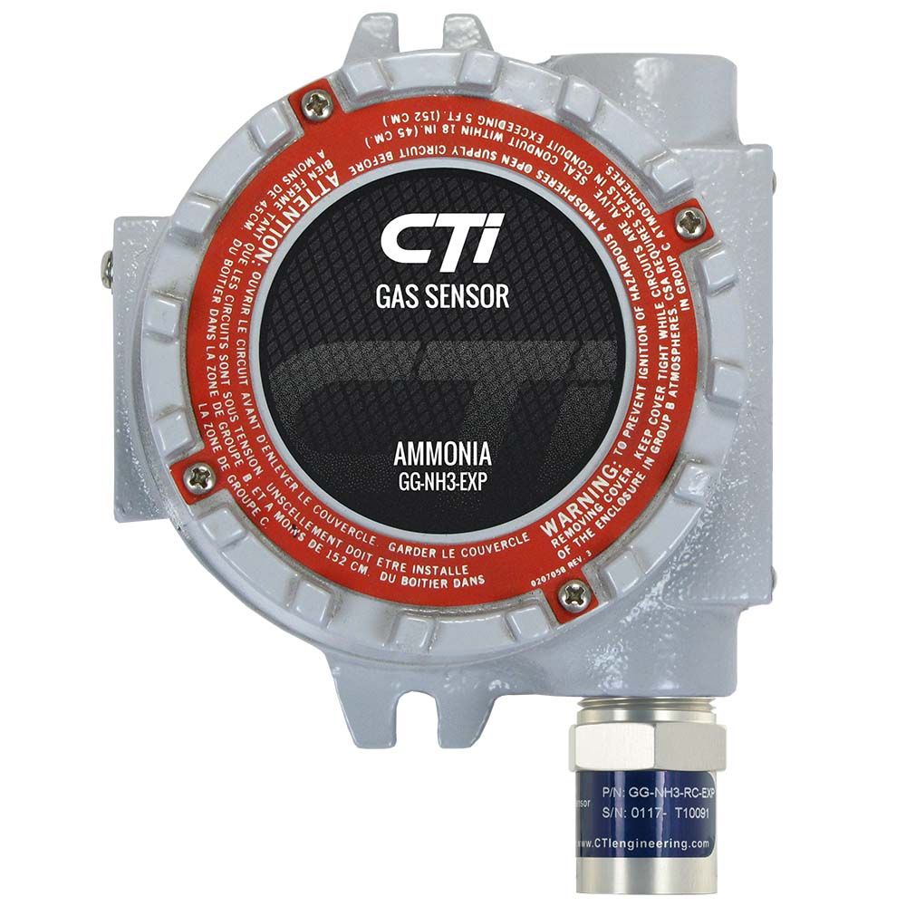 GG-NH3-500-EXP CTI Gas Sensor Ammonia 0-500 PPM 4-20 mA Output, Explosion-proof Enclosure