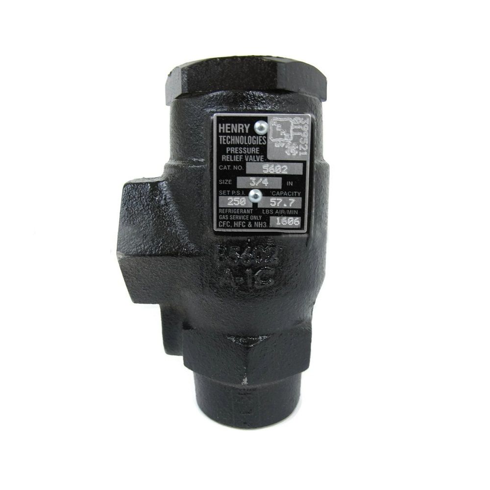 5602-200 Henry Relief Valve, Cast Iron Angle Type 3/4 FPT x 1 FPT 200 psi