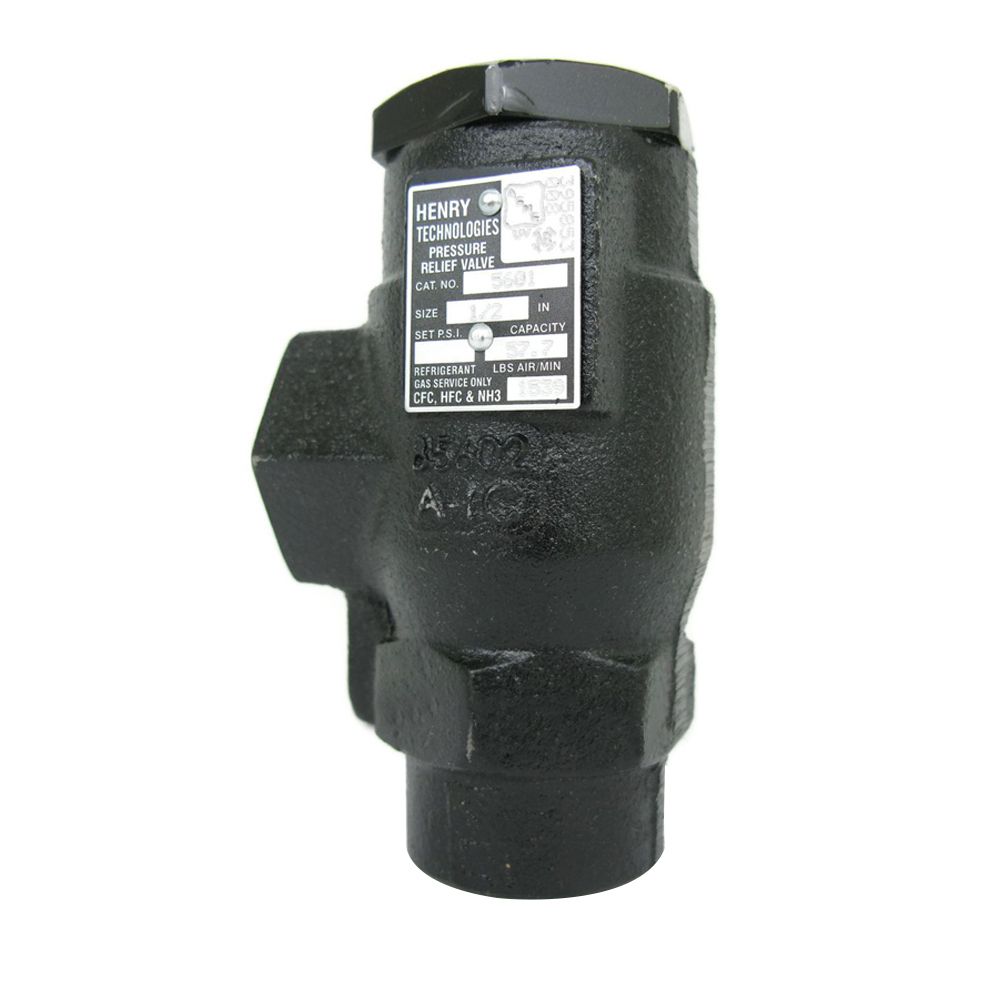 5601-350 Henry 1/2 FPT x 1 FPT Relief Valve Cast Iron Angle Type, 350 PSI