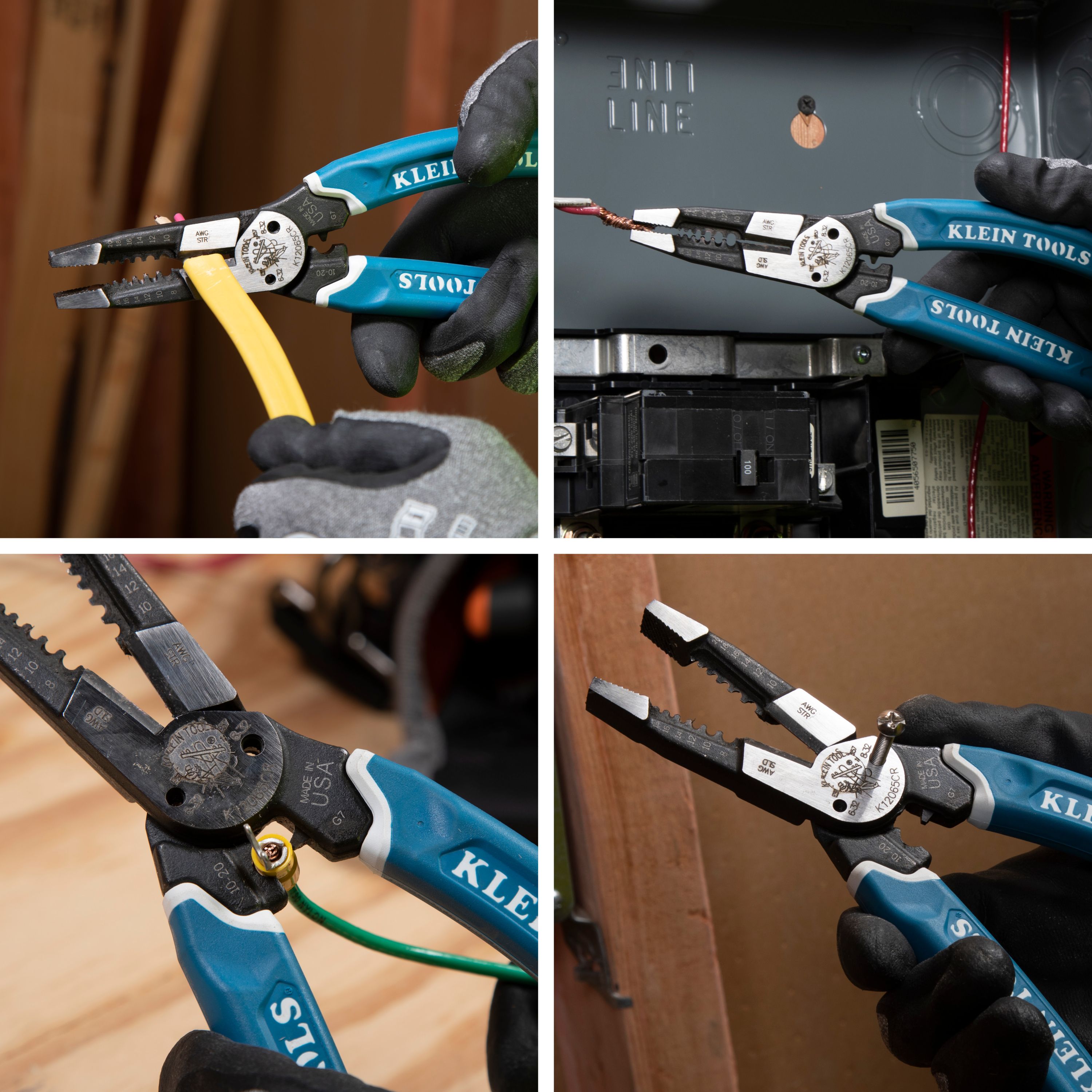 K12065CR Klein Tools Klein-Kurve® Heavy-Duty Wire Stripper / Cutter / Crimper Multi Tool, 8-20 AWG