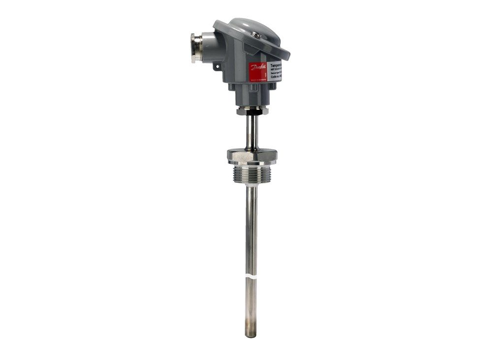 084Z3029 Danfoss MBT 5252 4-20mA output range -58F to 302F, 1/2 NPT well, 2 insertion length terminal box electrica