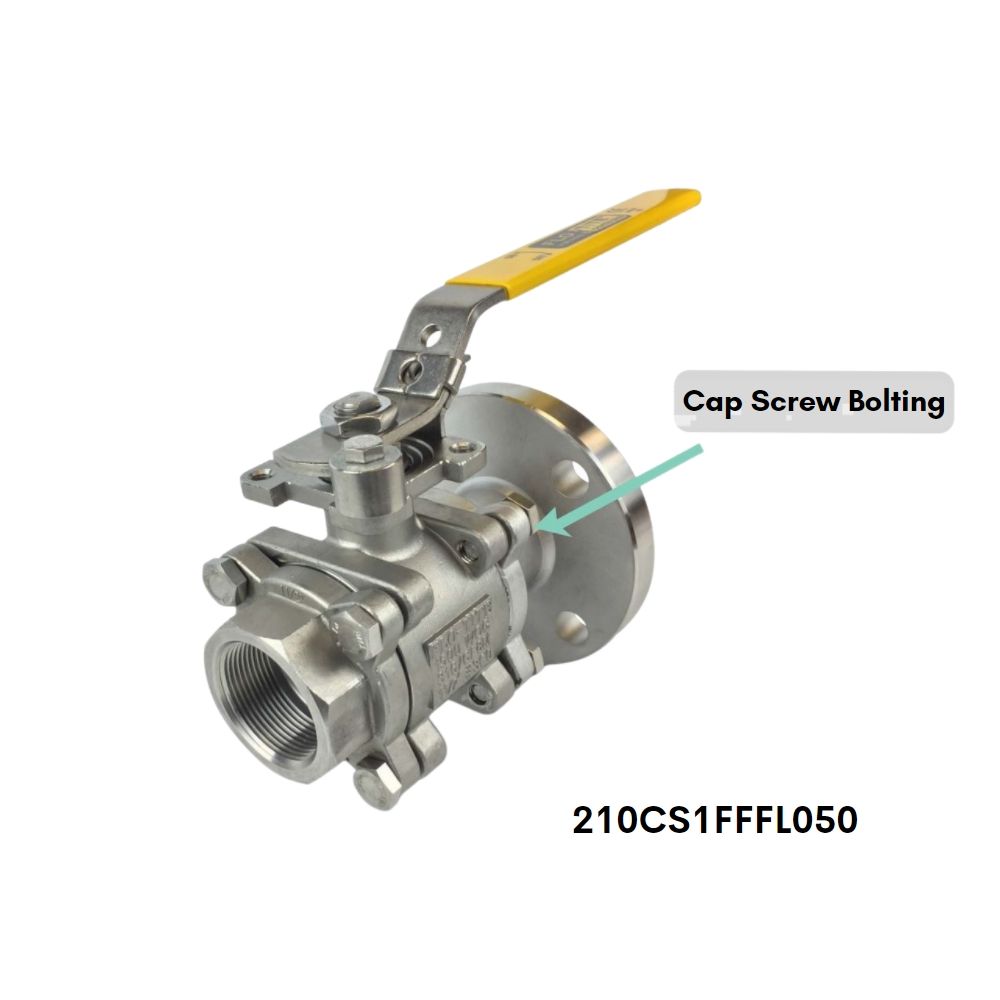 210-CS-1-FFF-L-050 Flo-Tite 2 Carbon Steel 3 Piece Ball Valves, Multi-Choice 200