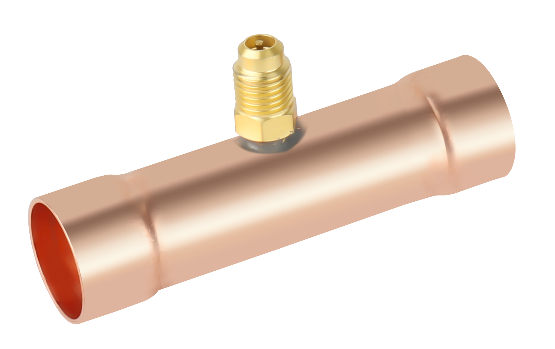 F1019 NAVAC Swaged Copper Braze Tee 7/8 OD