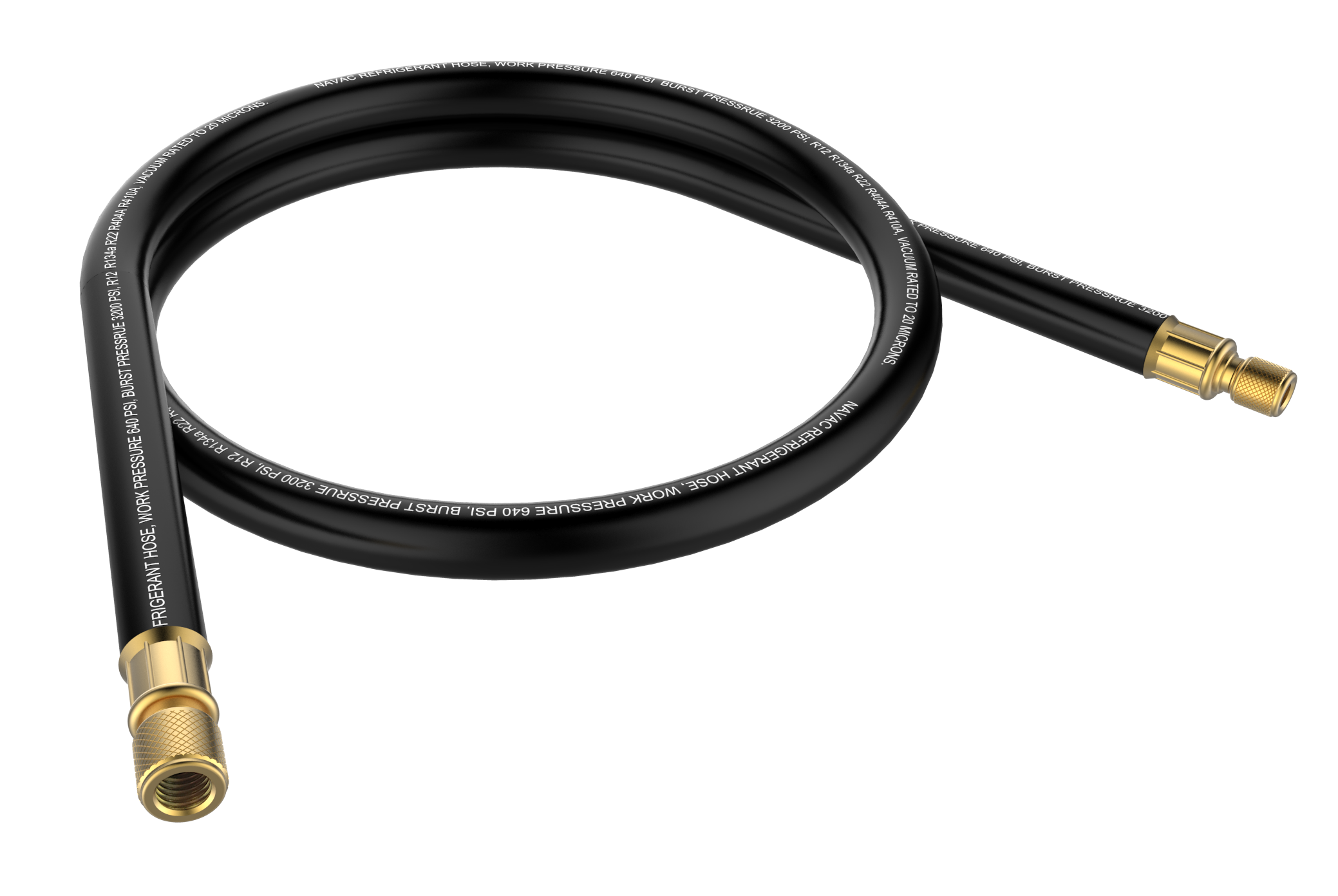 NHB2 NAVAC Evacuation Hose, Black, 6', 1/2 Diameter, 1/2 to 1/4 Fitting