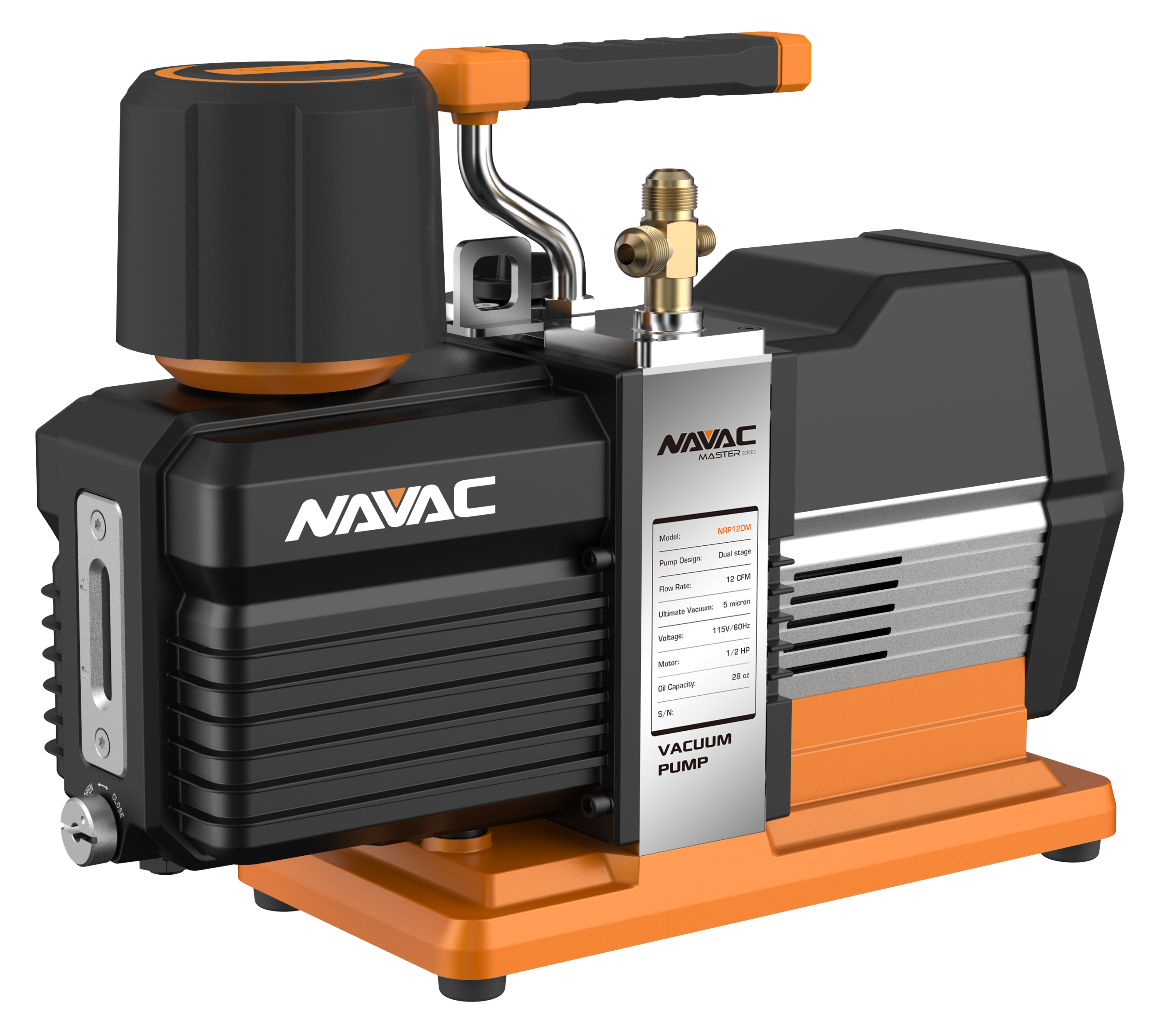 NP12DM NAVAC Vacuum Pump, 12 CFM, 5 Microns, DC, Industrial Grade