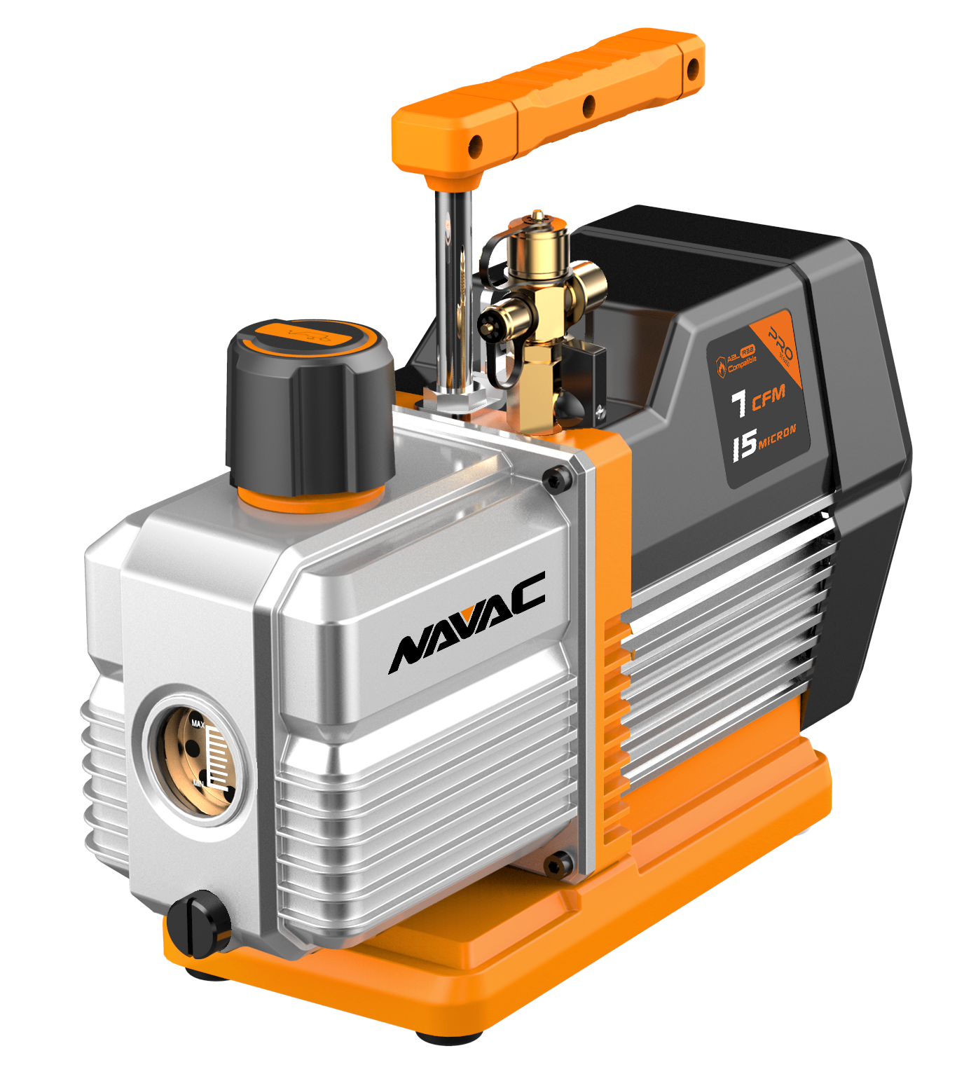 NP7DP2 NAVAC Vacuum Pump, 7 CFM, 2-Stage, 15 Microns, A2L Refrigerants