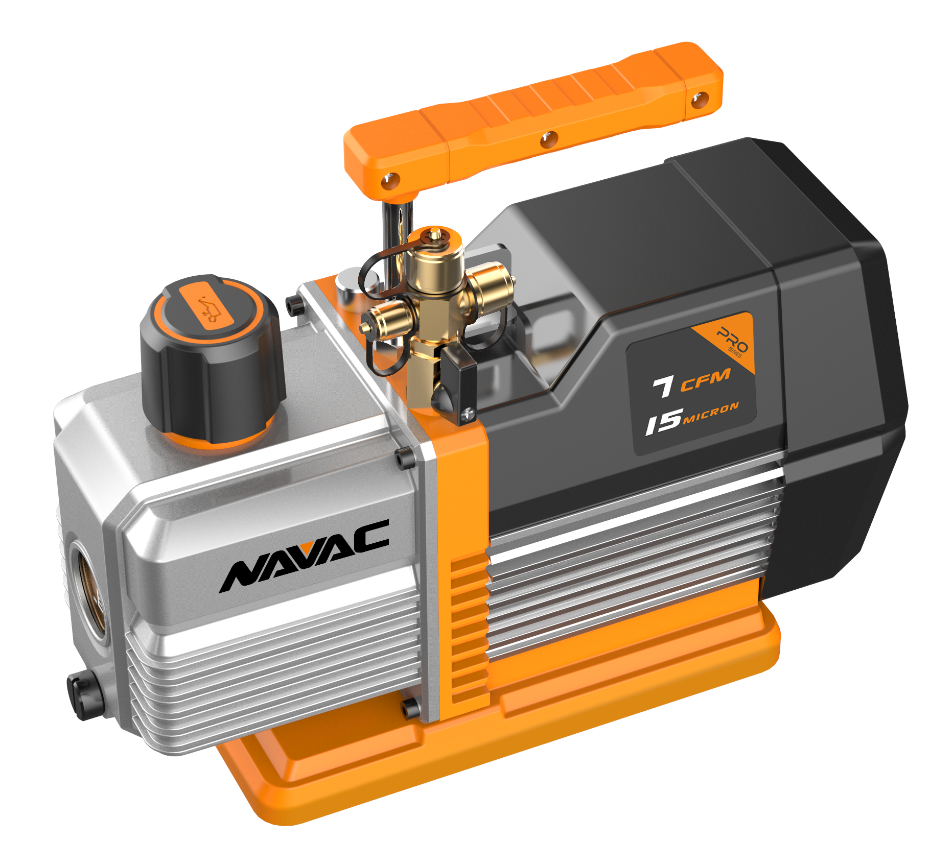 NP7DP NAVAC Vacuum Pump, 7 CFM, 2-Stage, 15 Microns, Dual Voltage